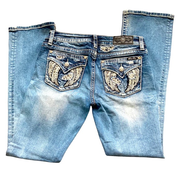 Miss Me Denim - Miss Me size 31 bootcut Chloe Boot jeans, faded with angel wing design on back